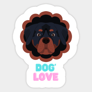 Love dogs my family Sticker